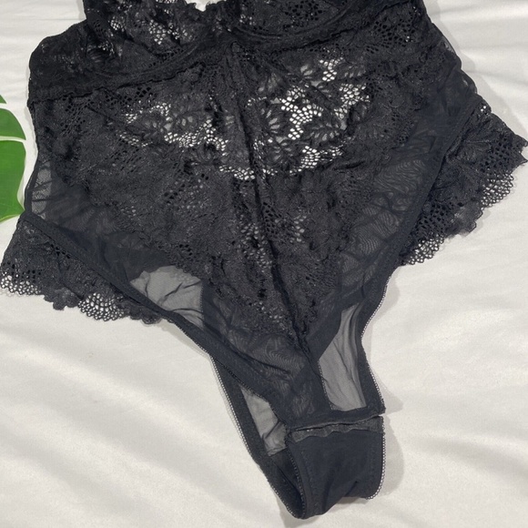 NWT OH LA LA CHERI [ PLUS 2X ] Lace Underwire Teddy in Black‎ - Picture 5 of 12